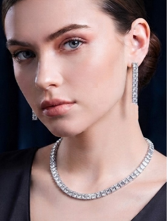 Rhinestone Crystal Necklace and Earrings Set Rhinestone Crystal Necklace and Earrings Set
